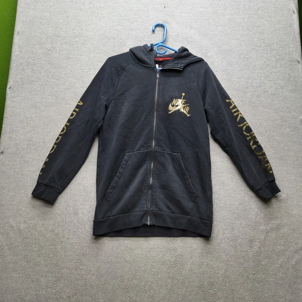 Jordan Men Hoodie S Black Jumpman Nike Air Activewear Logo Zipper Y2K‎